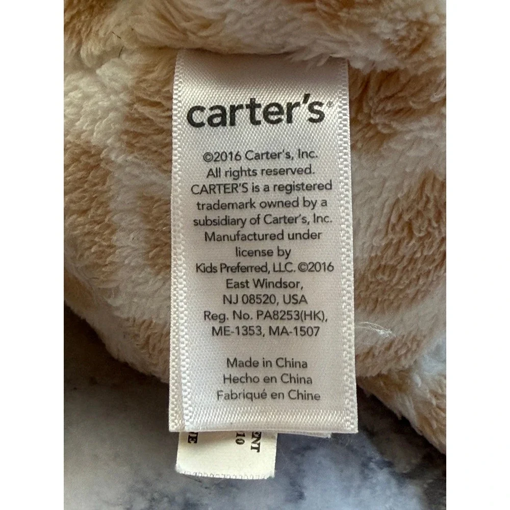 Carters Giraffe Plush Stuffed Animal Tan Cream Spotted Kids Preferred 11 inch
